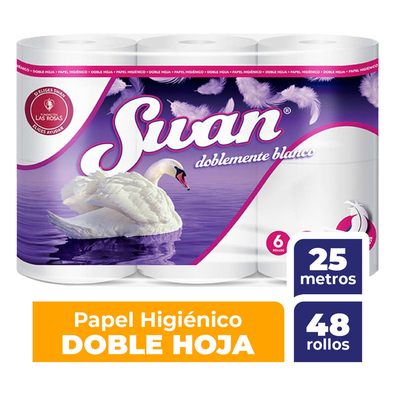 Papel higiénico Swan Doble Hoja, 25 metros, 48 rollos