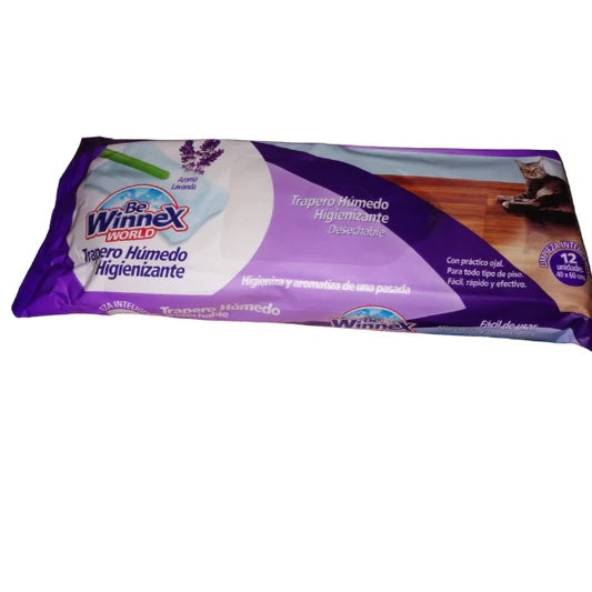 Trapero Húmedo con Ojal para Piso Flotante aroma Lavanda 40 x 60 cm Winnex 12 unidades