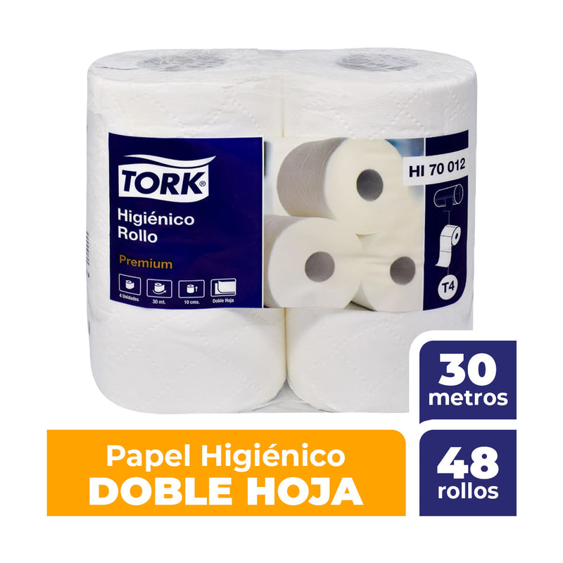 Papel higiénico Tork Doble Hoja, 30 metros, 48 rollos