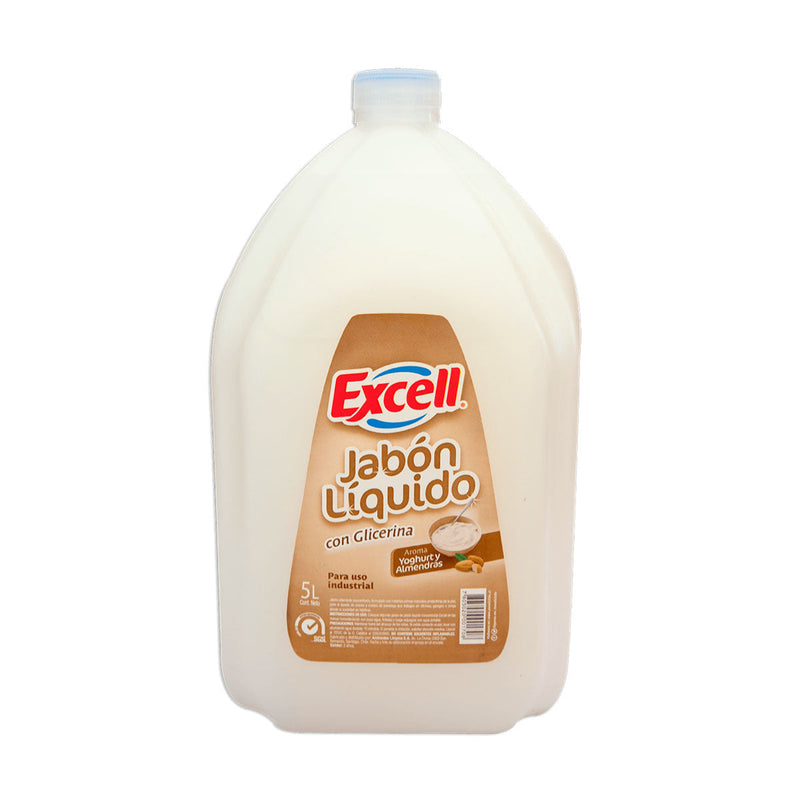 Jabón líquido concentrado con glicerina Excell Yoghurt y Almendras 5 lt