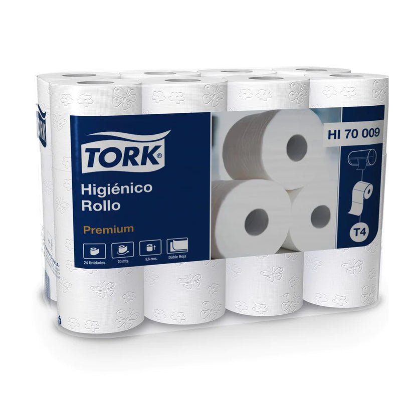 Papel higienico tork doble hoja , 20 mts , 48 rollos